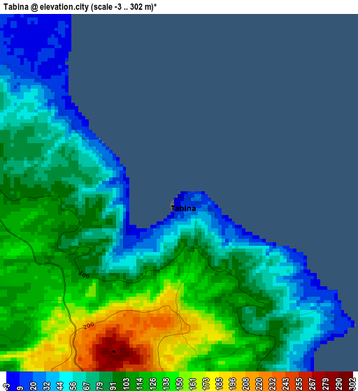 Tabina elevation map