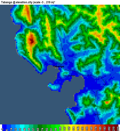 Tabango elevation map