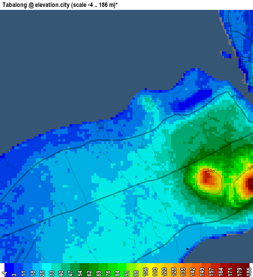 Tabalong elevation map