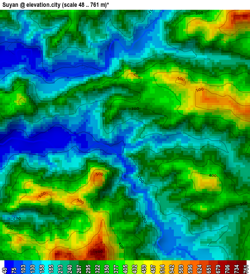 Suyan elevation map