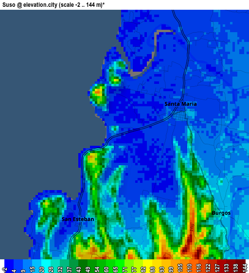 Suso elevation map