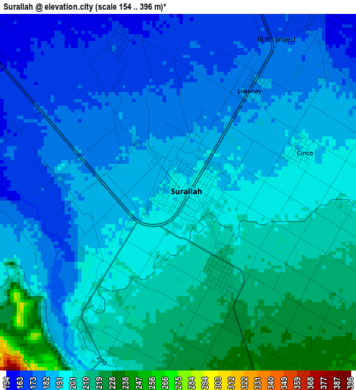 Surallah elevation map