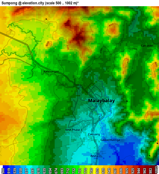 Sumpong elevation map