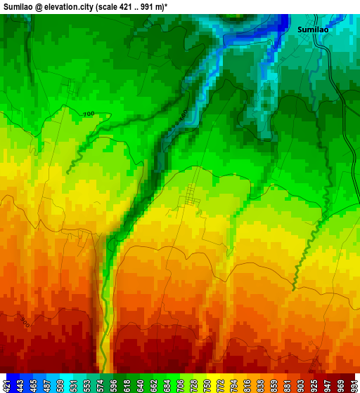 Sumilao elevation map