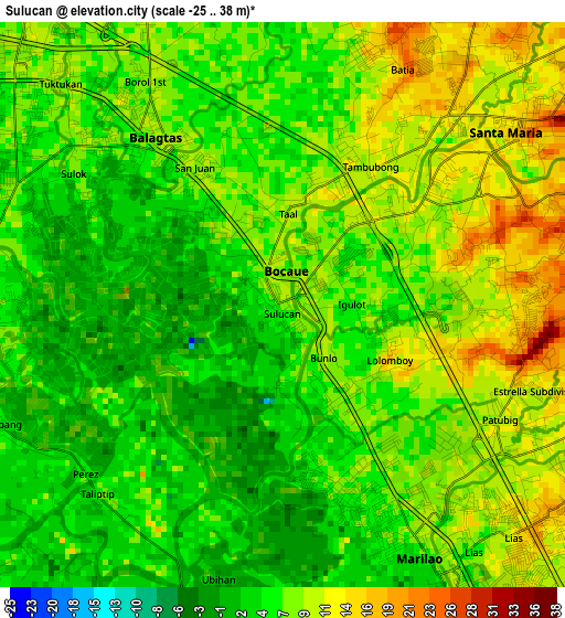 Sulucan elevation map