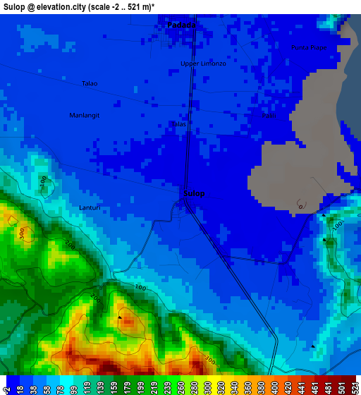 Sulop elevation map