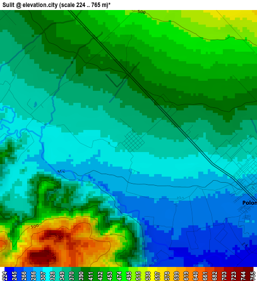 Sulit elevation map