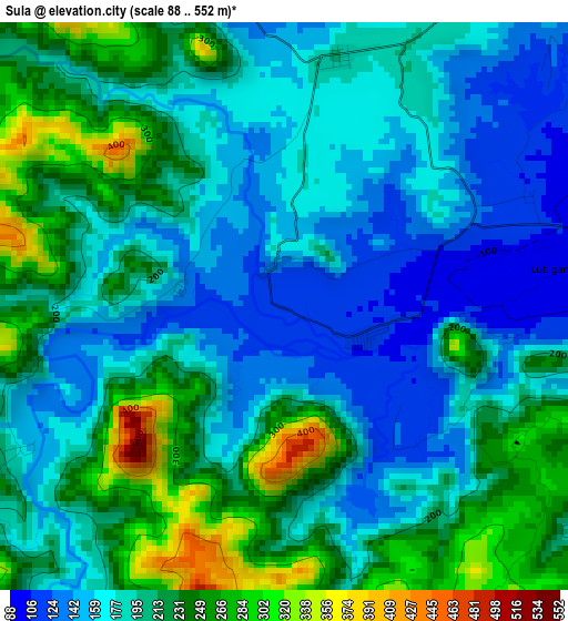 Sula elevation map