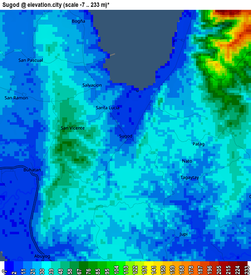 Sugod elevation map