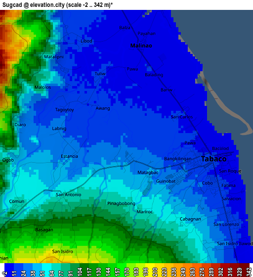 Sugcad elevation map