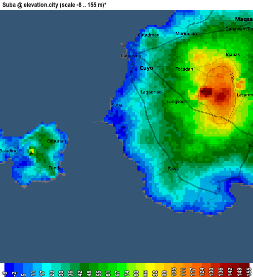 Suba elevation map
