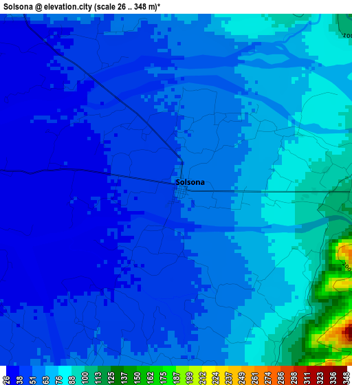 Solsona elevation map
