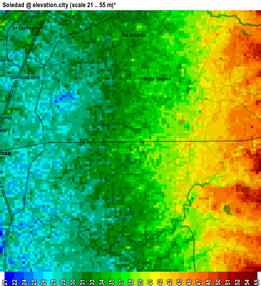 Soledad elevation map