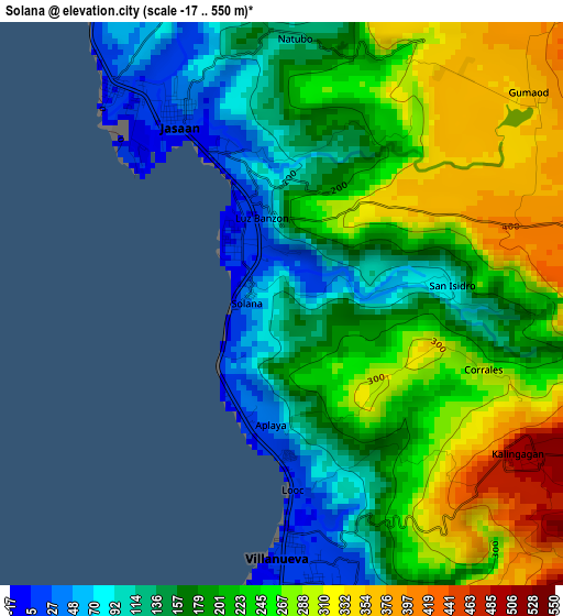 Solana elevation map