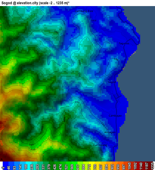 Sogod elevation map