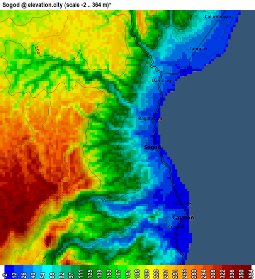 Sogod elevation map