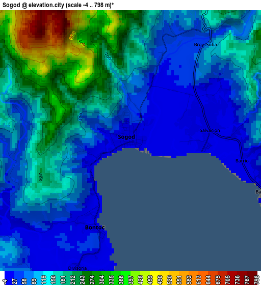 Sogod elevation map