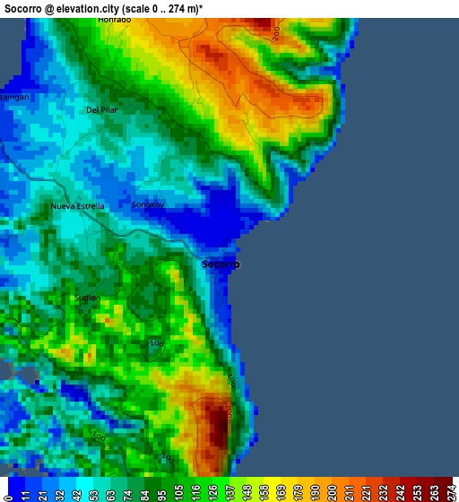 Socorro elevation map