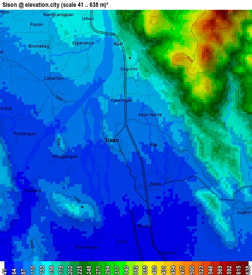 Sison elevation map