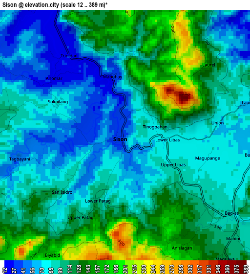 Sison elevation map