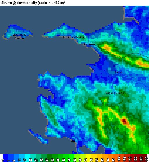 Siruma elevation map