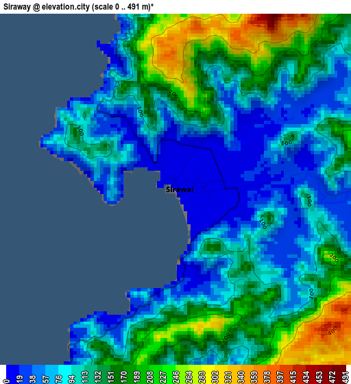 Siraway elevation map