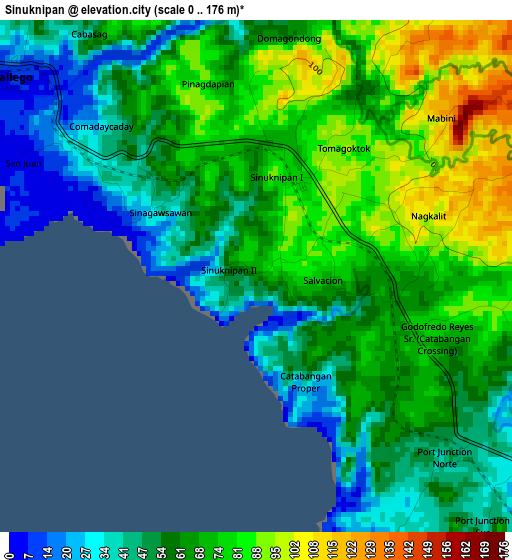 Sinuknipan elevation map