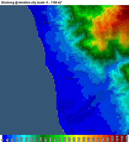 Sinubong elevation map