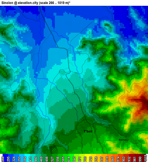 Sinolon elevation map