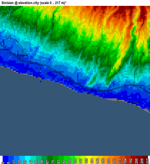 Sinisian elevation map