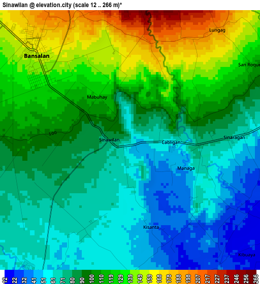 Sinawilan elevation map