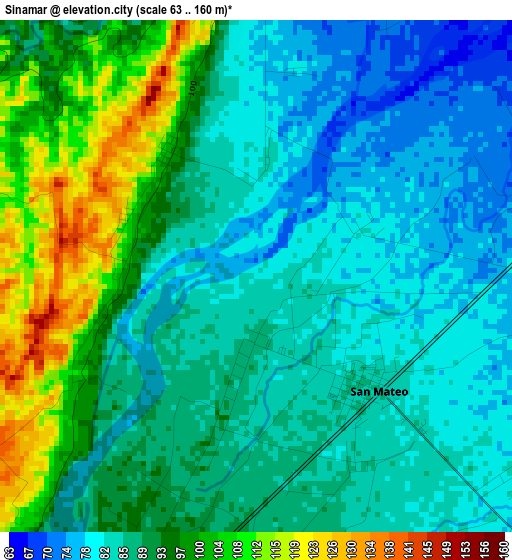 Sinamar elevation map