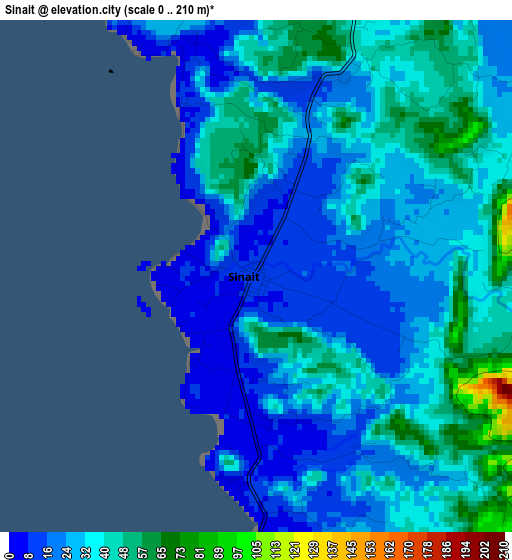 Sinait elevation map