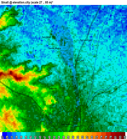 Sinait elevation map