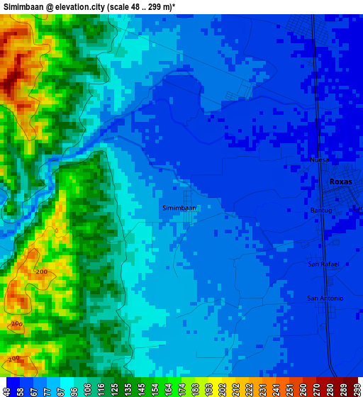 Simimbaan elevation map