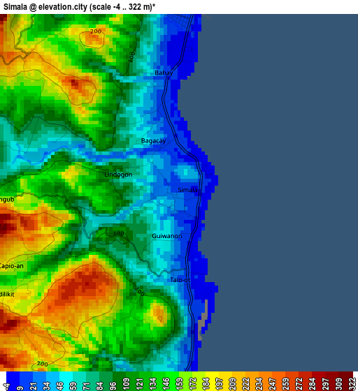 Simala elevation map