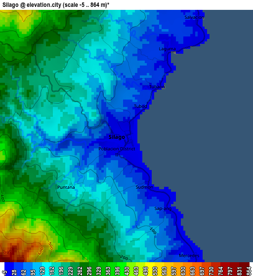 Silago elevation map