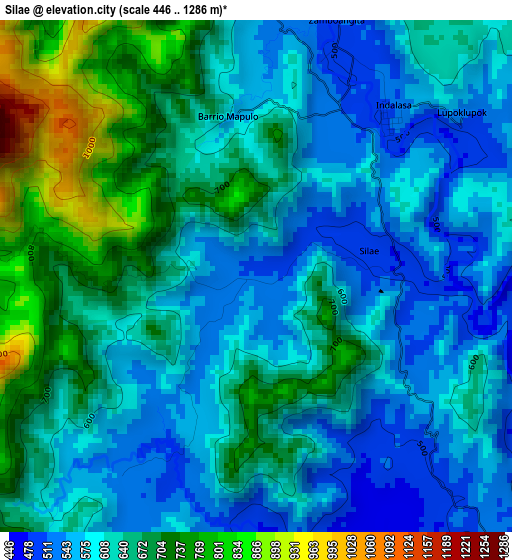 Silae elevation map