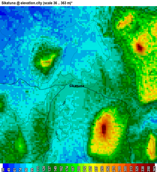 Sikatuna elevation map