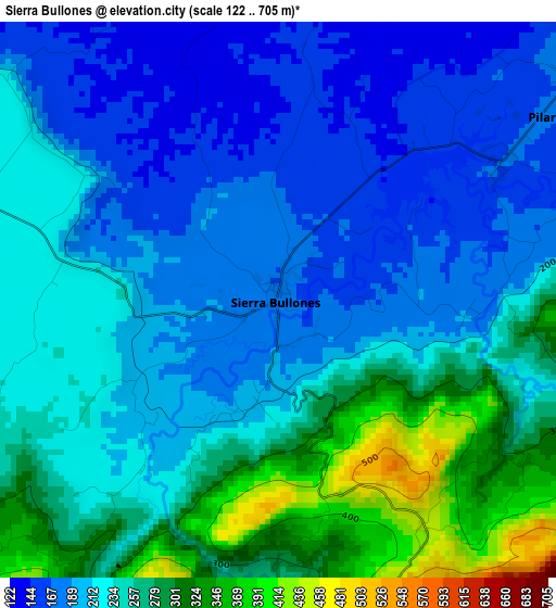 Sierra Bullones elevation map