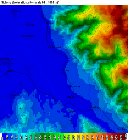 Siclong elevation map