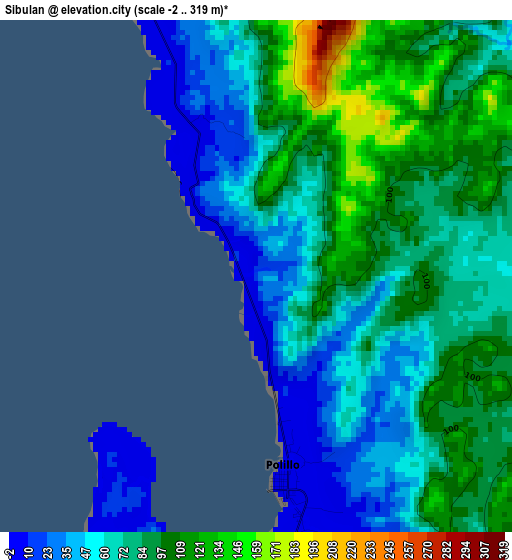 Sibulan elevation map