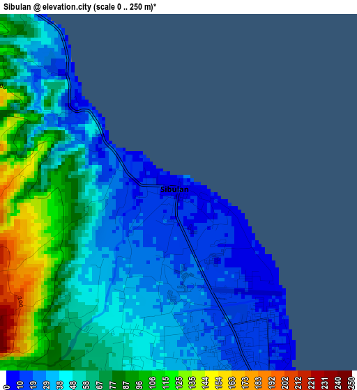 Sibulan elevation map