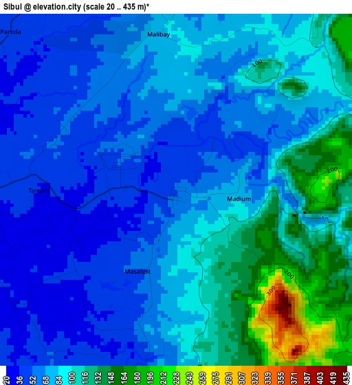 Sibul elevation map