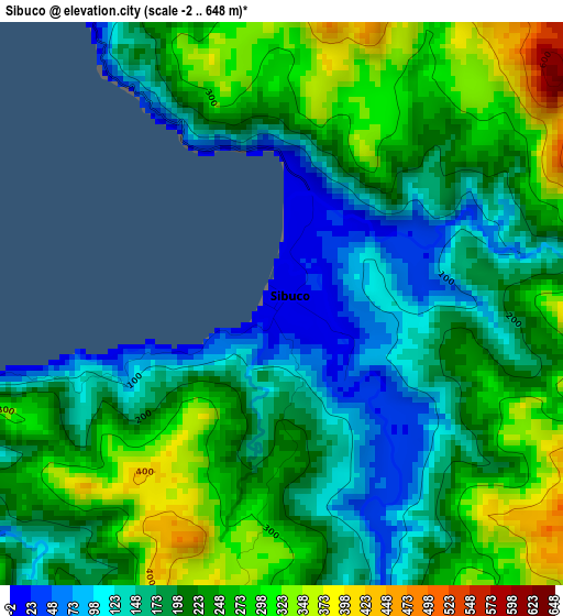 Sibuco elevation map