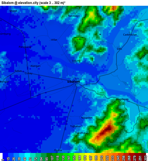 Sibalom elevation map