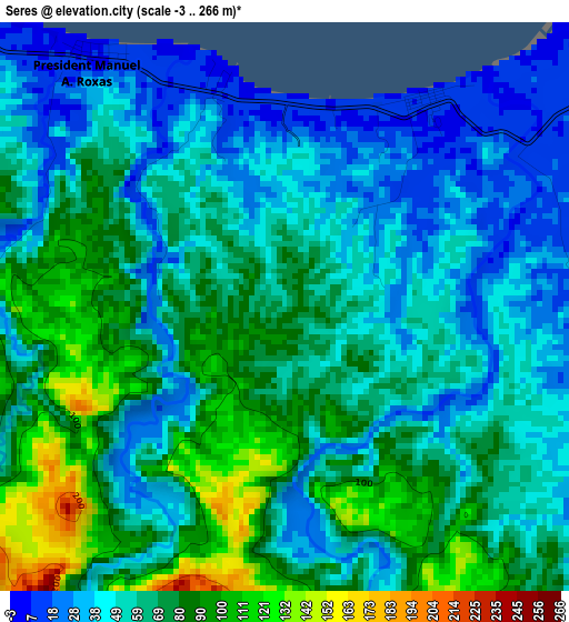 Seres elevation map