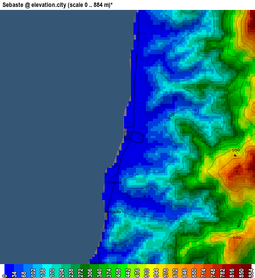 Sebaste elevation map