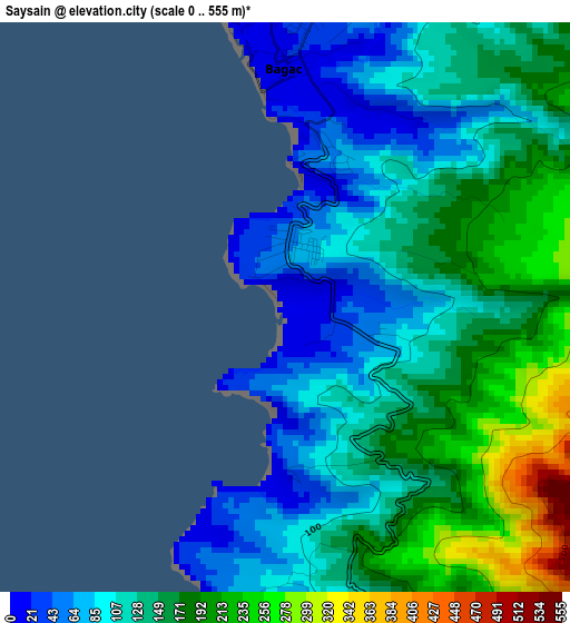 Saysain elevation map