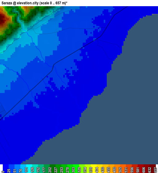 Saraza elevation map